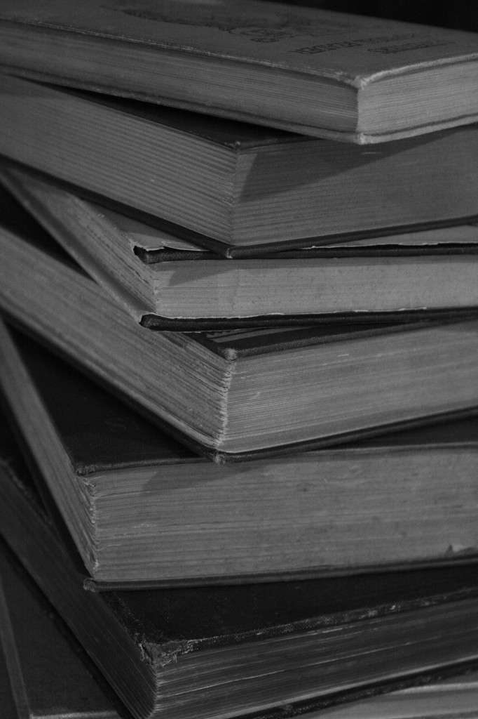Stacked booked with ragged pages